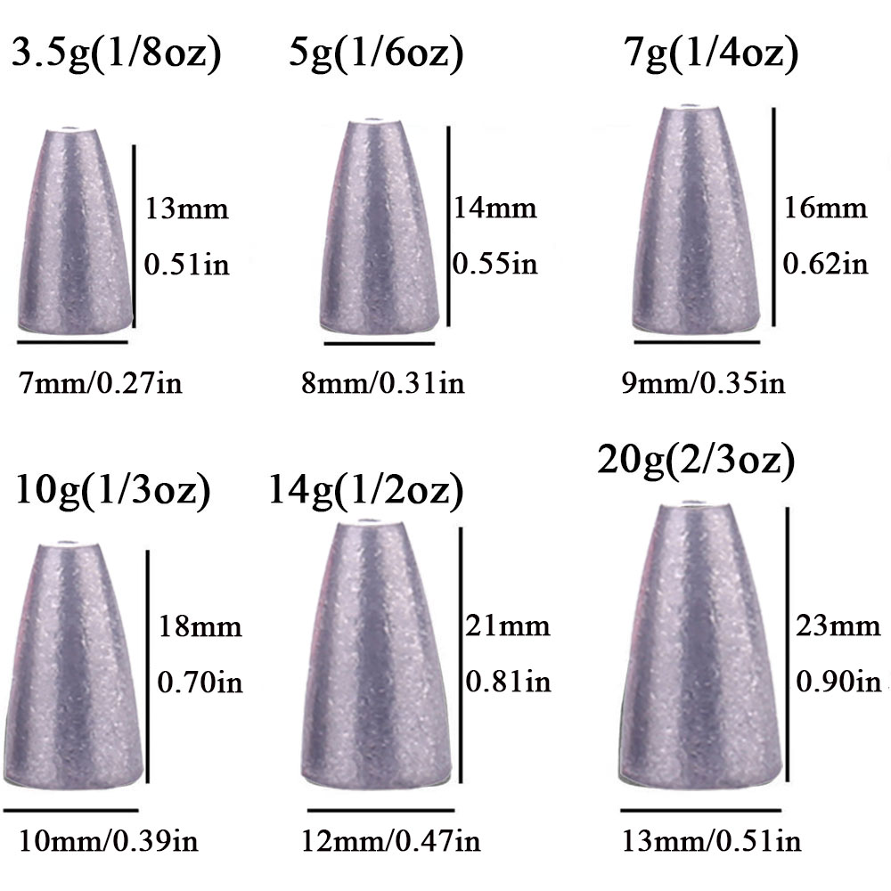 3.5g 5g 7g 10g 14g 20g Bullet  – Fishing Equipment Wholesale Bewertung und Preis